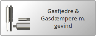 Sortmalede gasfjedre med gevind