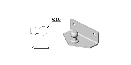 Technical drawing - Endfitting - Brackets ball