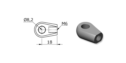 Technical drawing - Endfitting - Eye