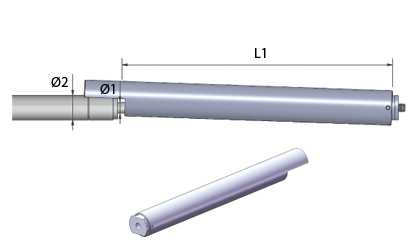 Technical drawing - Locking tubes - stainless