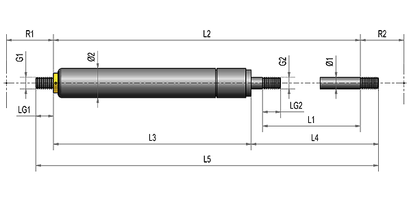 Technical information - Variload Gas springs - thread Technical information - Variload Gas springs - thread